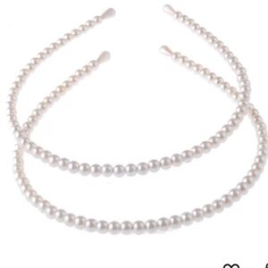 🔷️ 2 Pack Simple Design Imitation Pearl Headband Lady Full Pearl NWT